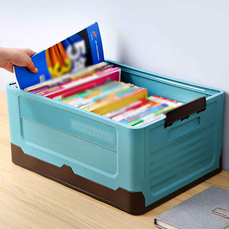 Składane pudło do przechowywania ubrań organizator zabawki książki plastikowa skrzynka narzędziowa bagażnik samochodowy Outdoor Travel składane pudełka do przechowywania pojemniki z pokrywką