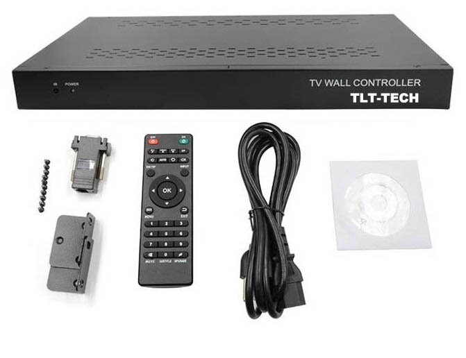 2X3 3x2 TV Wall Controller HDMI+VGA+DVI+USB inputs With Zoom Cutting Function 1080P Cascade Flying Caption Video Wall
