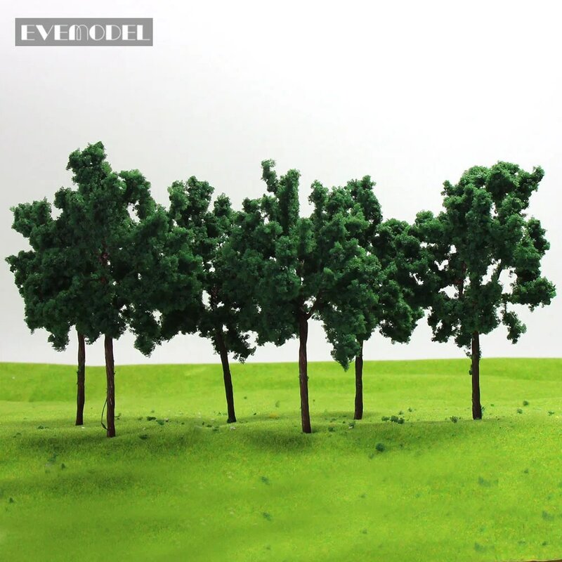 Diorama-modelo de árboles de carretera D11054, 10 piezas, escala 1:50, 11cm, diseño de tren, maletero de alambre de hierro