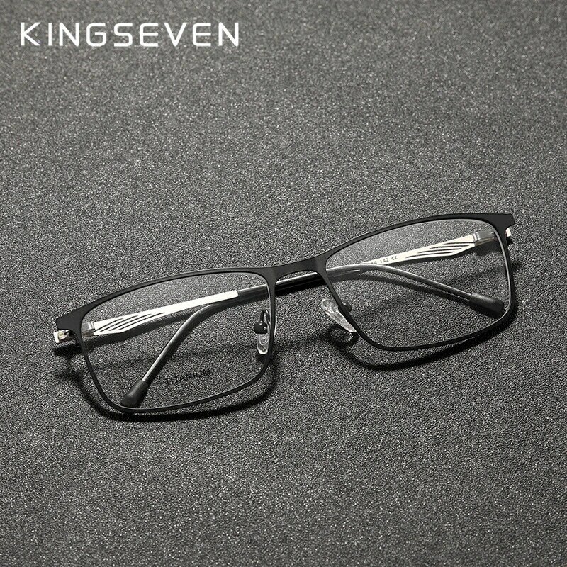 KINGSEVEN оптические очки из титанового сплава для мужчин 2023 квадратная полная оправа на заказ линзы по рецепту 1,56 1,61 мужские металлические очки