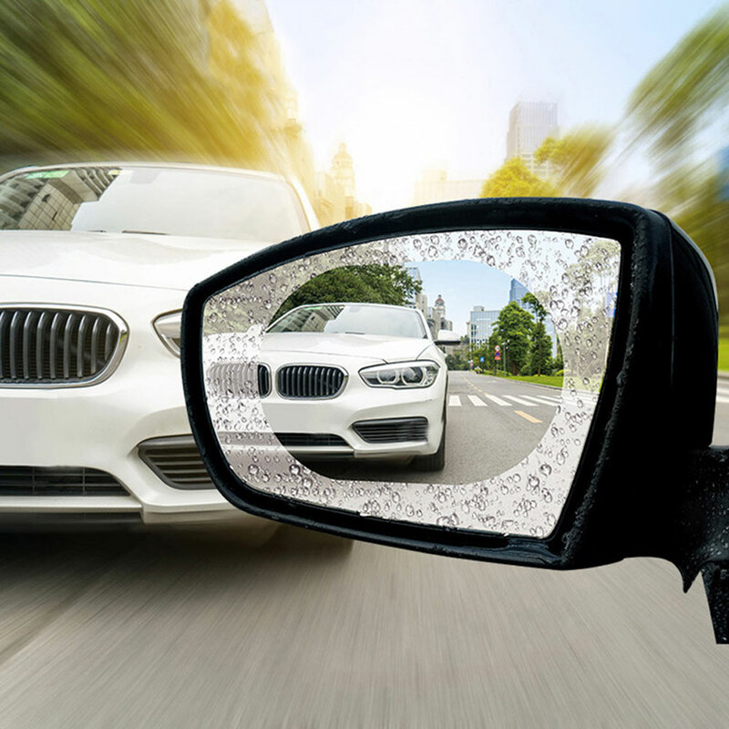 2Pcs Car Rear Mirror Protective Film Anti Fog Car Rearview Mirror Clear Antis Glare Protective Waterproof Film Auto Accessories
