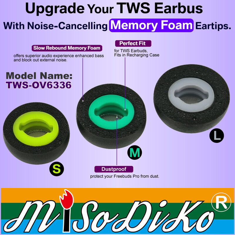 Misodiko Verbesserte Oval Speicher Schaum Eartips Ersatz für Samsung Galaxy Knospen Pro Wahre Drahtlose Ohrhörer Ohr Tipps (3Pairs)