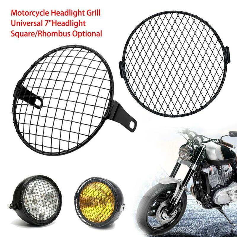Masque de grille en maille métallique pour phares de moto, couvercle de protection, montage latéral, 7 pouces