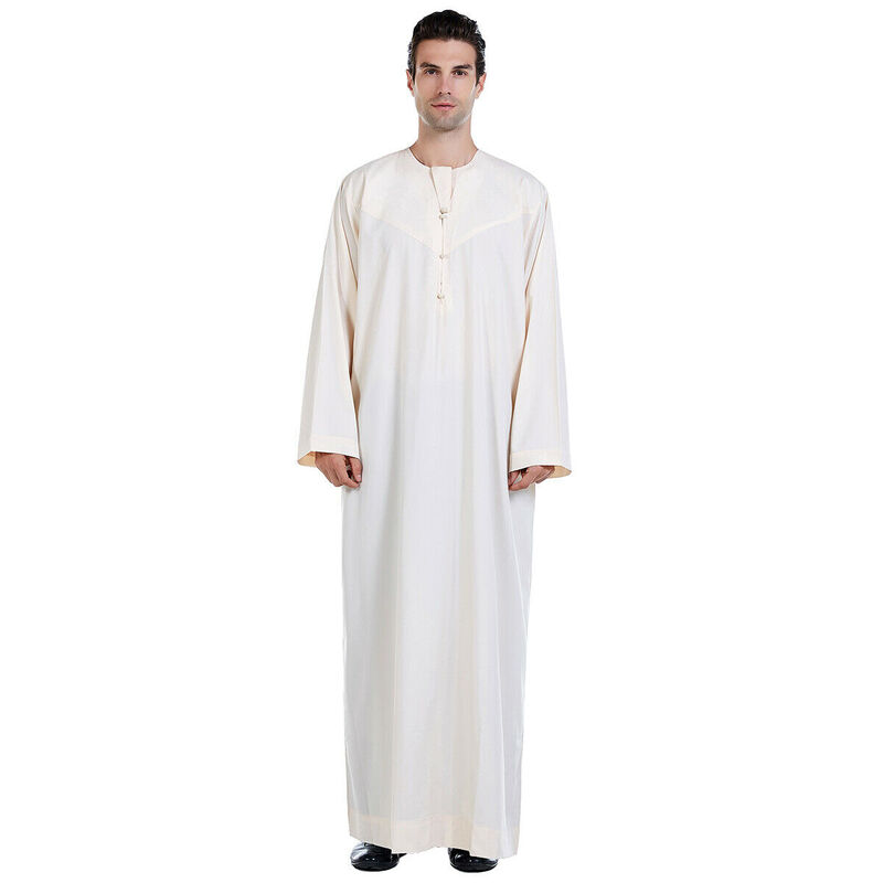 Muslim Men Saudi Islamic Clothing Kaftan Robes Pakistan Traditional Long Sleeve Middle East Thobe Arab Abaya Dress Dubai Caftan