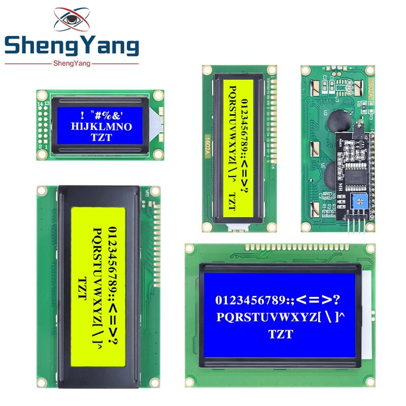 TZT LCD1602 LCD 1602 2004 12864 moduł niebieski tło Green screen 16x2 20x4 znak moduł wyświetlacza LCD kontroler HD44780