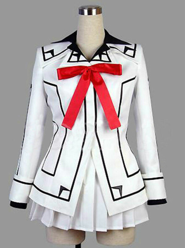 Disfraz de caballero vampiro para mujer, uniforme de vestido blanco cruzado, Yuki o negro