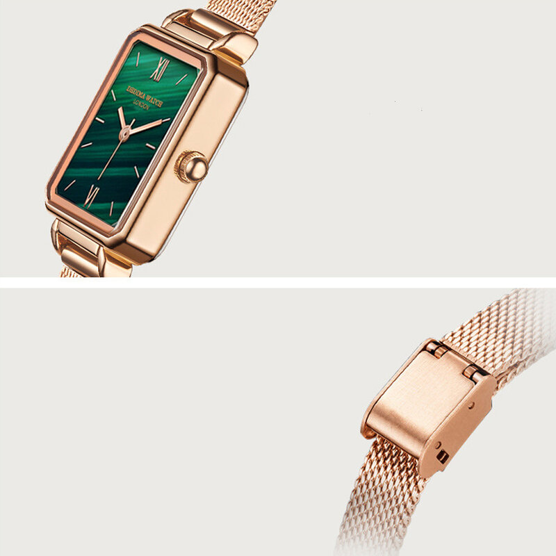 Orologi da donna Fashion Square Ladies orologio al quarzo donna quadrante verde semplice orologio femminile orologi da donna di lusso Reloj Mujer 2021 regalo