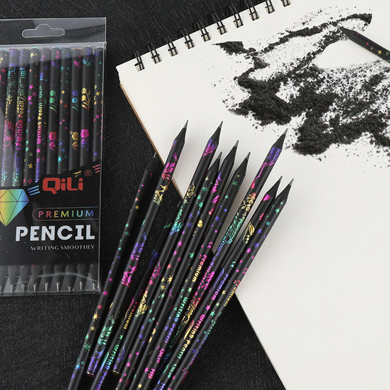 12 sztuk/zestaw ołówki kreatywność glisten śliczne koreańskie artykuły do szkoły🌵Cartoon drewniany ołówek materiały biurowe
