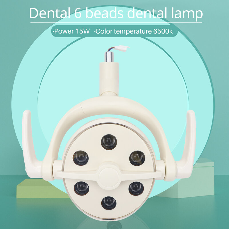 15W 6500K 6 Buah Lampu Operasi Manik Cahaya dengan Plastik Induksi Gigi LED Lampu Mulut Peralatan Gigi