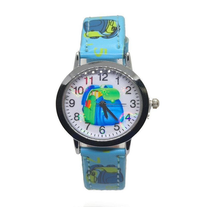 Relojes de pulsera de cuarzo para niños y niñas, accesorio deportivo resistente al agua con patrón de bolso escolar