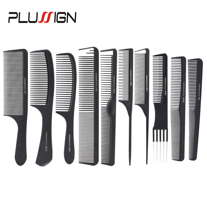 Plussign Cutting Styling Comb Anti Static And Heat Resistant Tail Comb For Back Combing Fine And Wide Tooth Hair Barber Comb