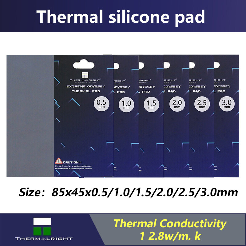 ثيرمالييت أوديسي تبديد الحرارة بطانة حماية من السيليكون وحدة المعالجة المركزية/وحدة معالجة الرسومات بطاقة جرافيكس اللوحة لوحة حرارية 12.8 واط/mk 85x45mm