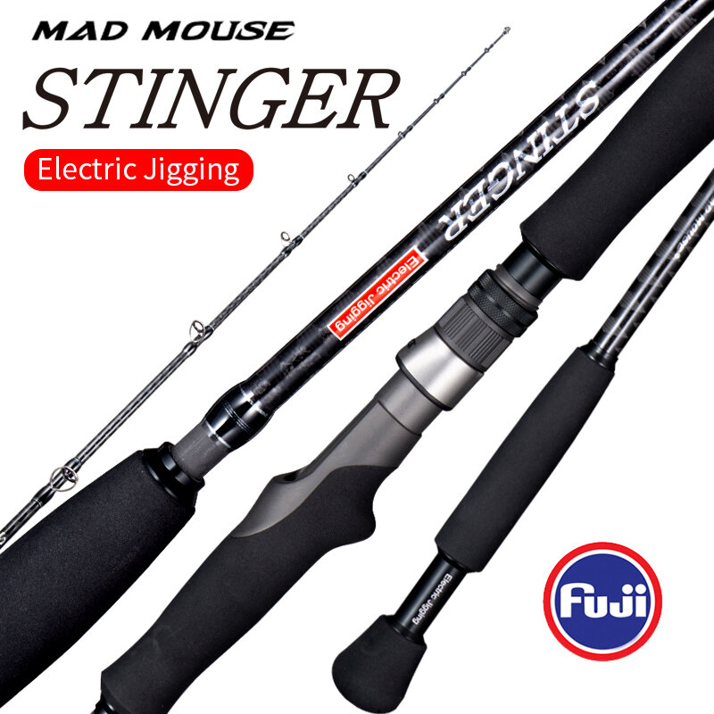 New japan full fuji parts MADMOUSE Stinger Electric Jigging Rod 1.9M Jig weight 300g 400g casting boat rod Ocean Fishing rod