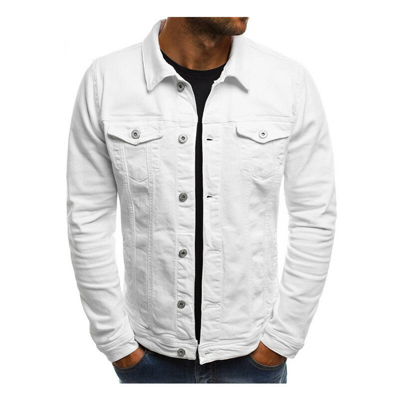 Мужская короткая джинсовая куртка ZOGAA, однотонная ковбойская куртка для отдыха на осень и зиму
