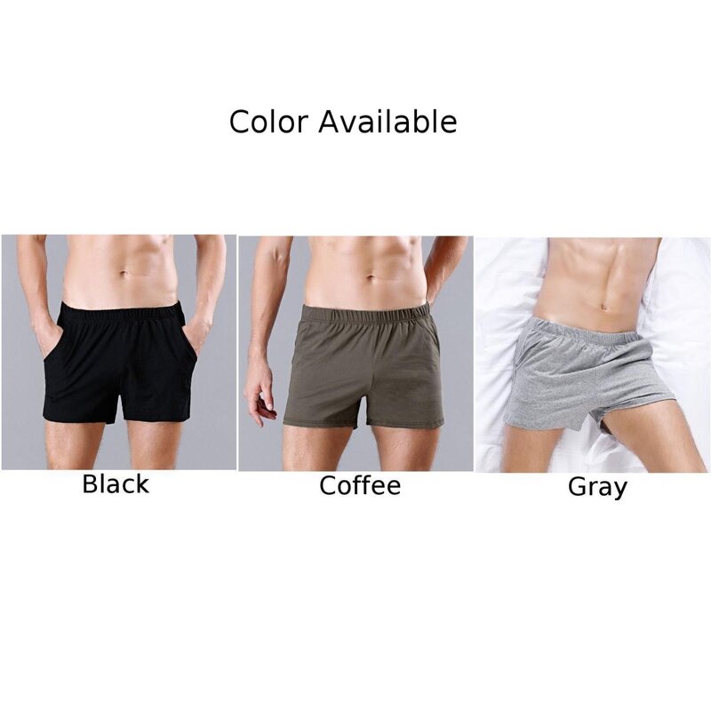 Men's Cotton Summer Breathable Shorts Fashion Sleep Loose Pajamas Pants  Casual Pants Solid Breathable Elastic Home Nightwear