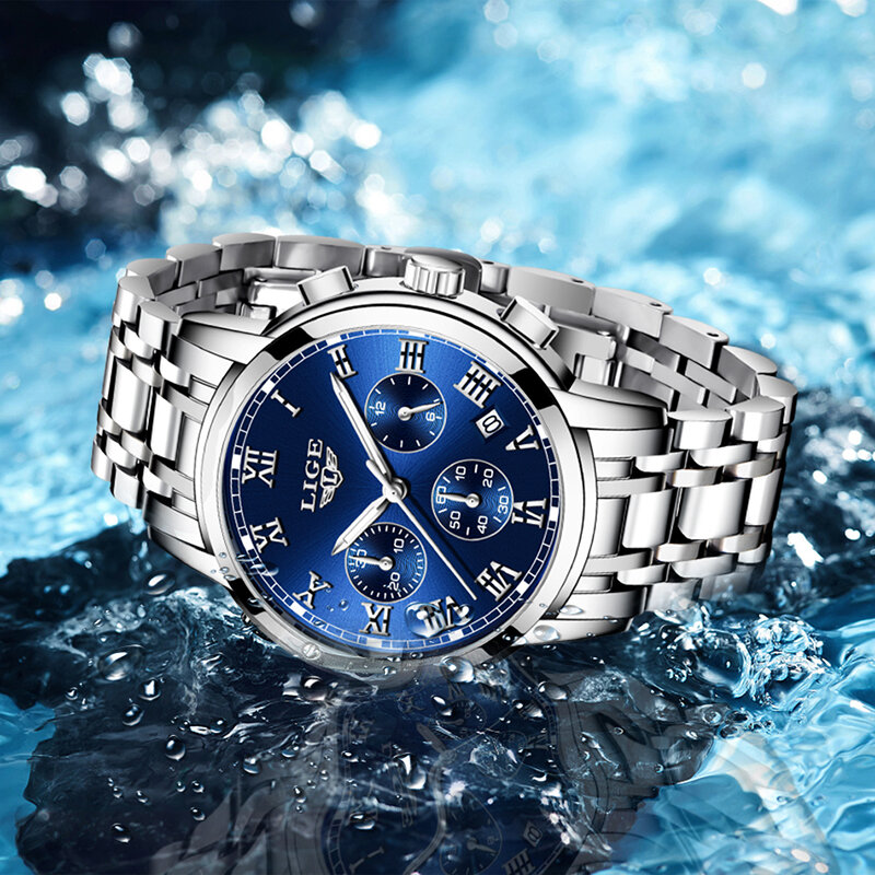 Lige-女性用クォーツ時計,女性用ステンレススチール腕時計,耐水性,新しいコレクション2023