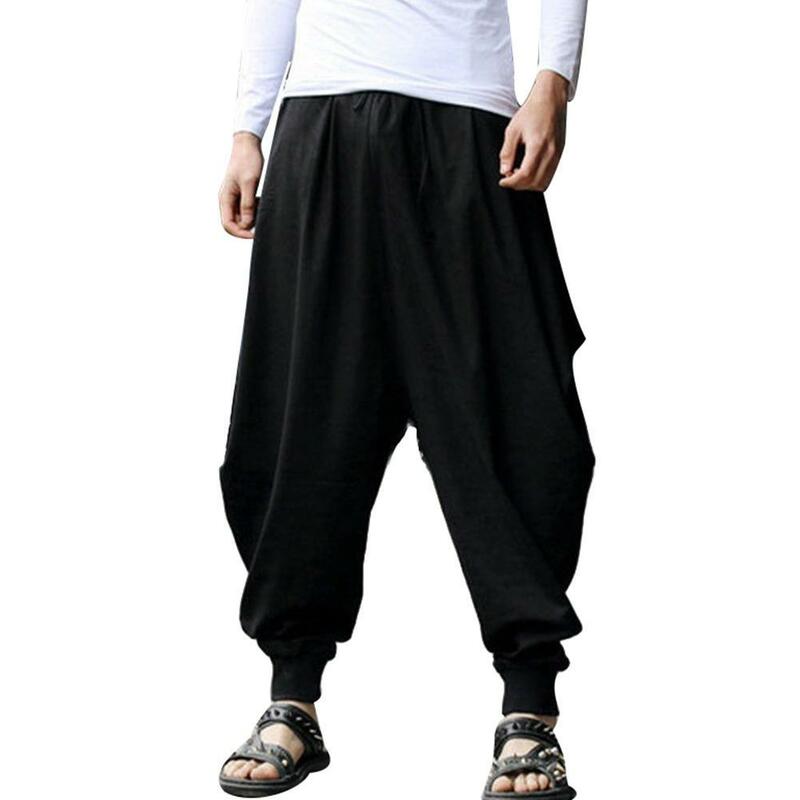80% vendite calde!!! Pantaloni lunghi Harem sportivi larghi in tinta unita Vintage pantaloni lunghi a fascia elastica a gamba larga