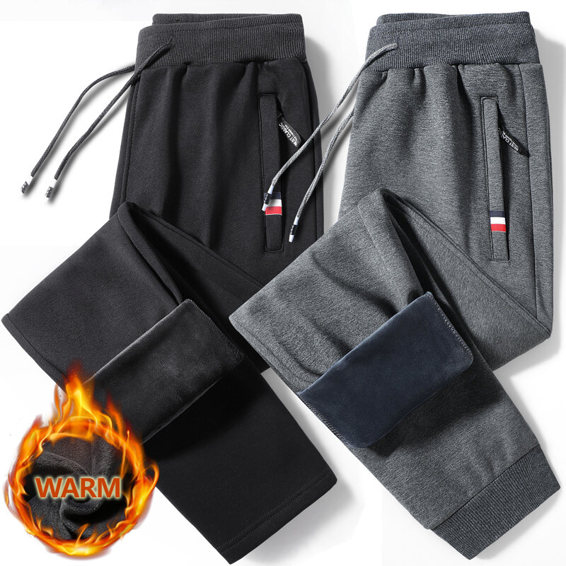 Pantalones de chándal ajustados para hombre, ropa deportiva de algodón, cálida, para correr, M-8XL, K340, Invierno