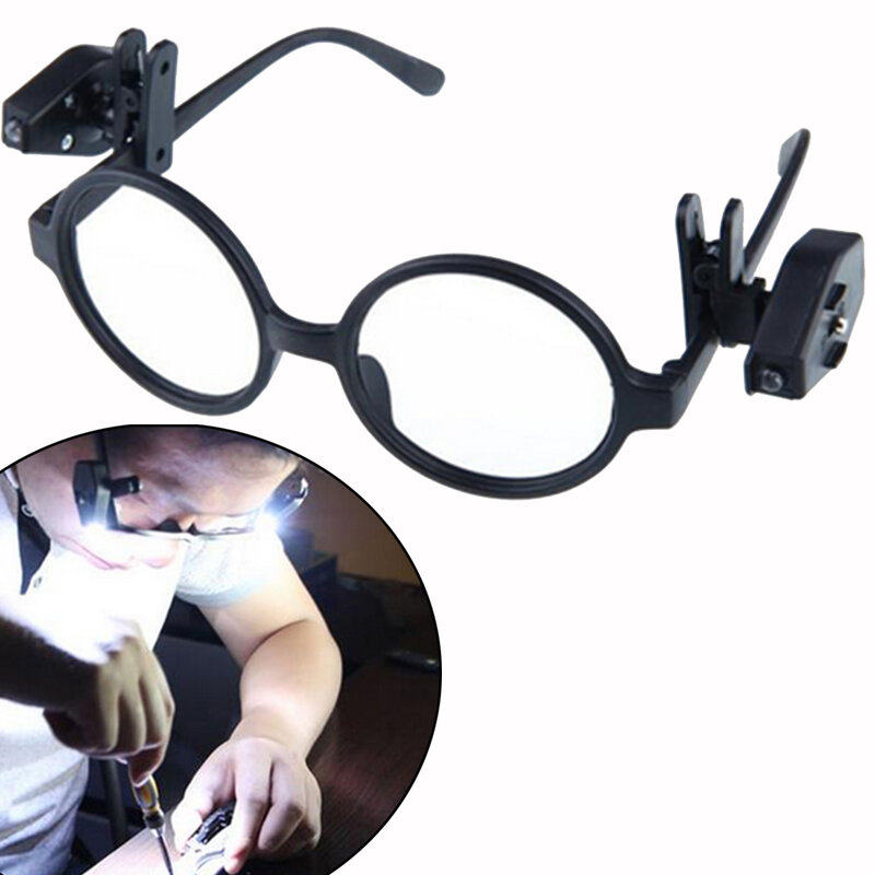 휴대용 미니 야간 독서 조명, 유연한 LED 안경 클립 온, 조절 가능한 책 조명, 안경 및 도구 수리용