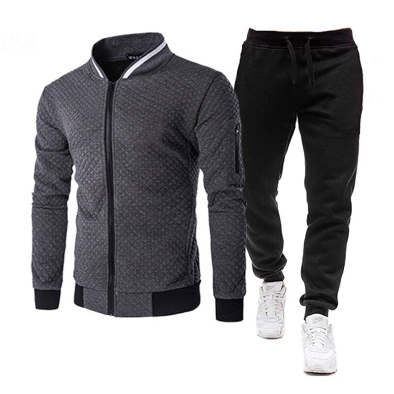 Men Sportswear Set Brand Mens Tracksuit Sporting Fitness Clothing Two Pieces Long Sleeve Jacket + Pants Casual Men's Track Suit