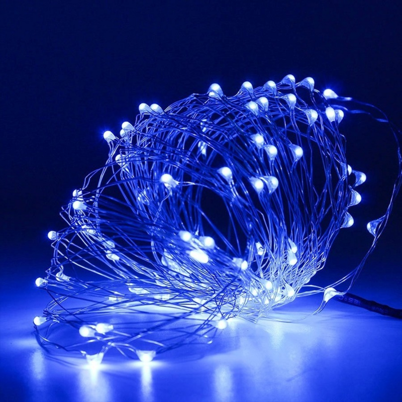Luz de hadas LED de Año Nuevo para Navidad, cadena de alambre de cobre impermeable para boda, guirnalda de fiesta, 5M, 3M, 2M, 1M