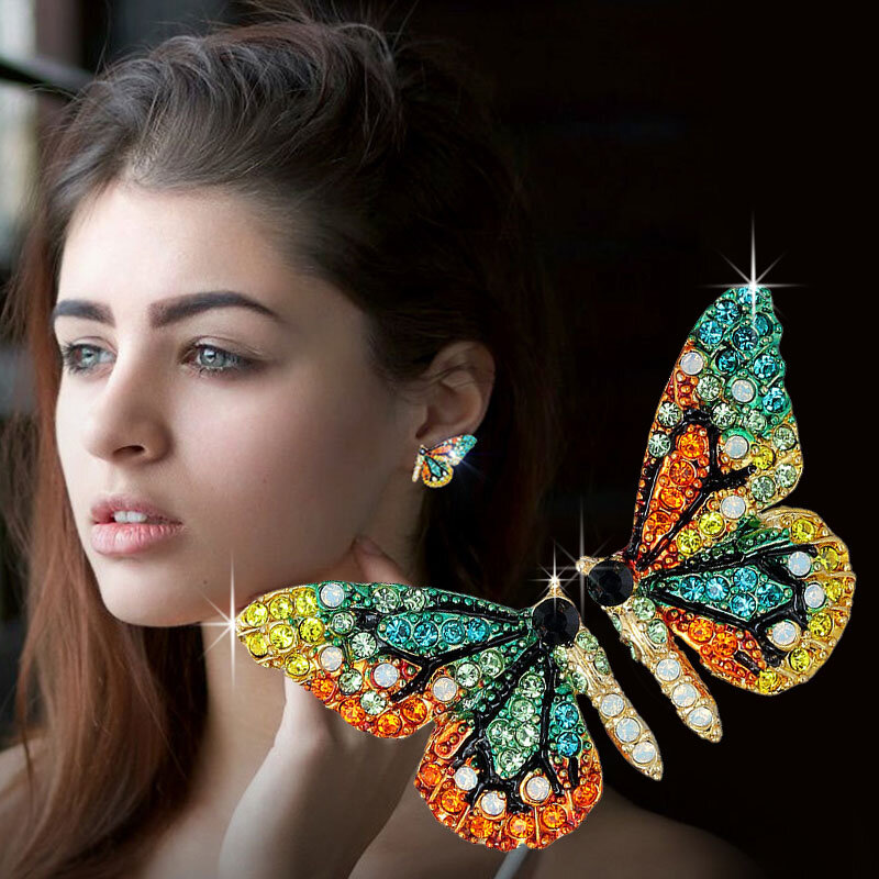 2020 New European And American Fashion Personality Short Butterfly  Color Drill Party Accessory
