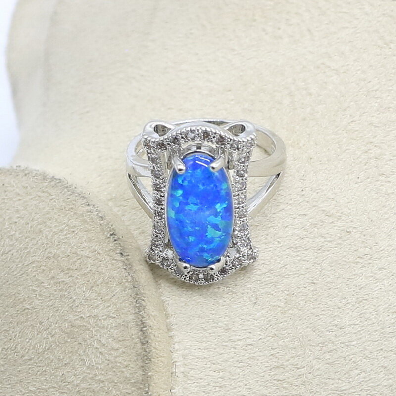 95% off srebrny 925 niebieski Opal biżuteria dla nowożeńców zestawy dla kobiet naszyjnik kolczyki wisiorki zestawy pierścionków na urodziny prezent