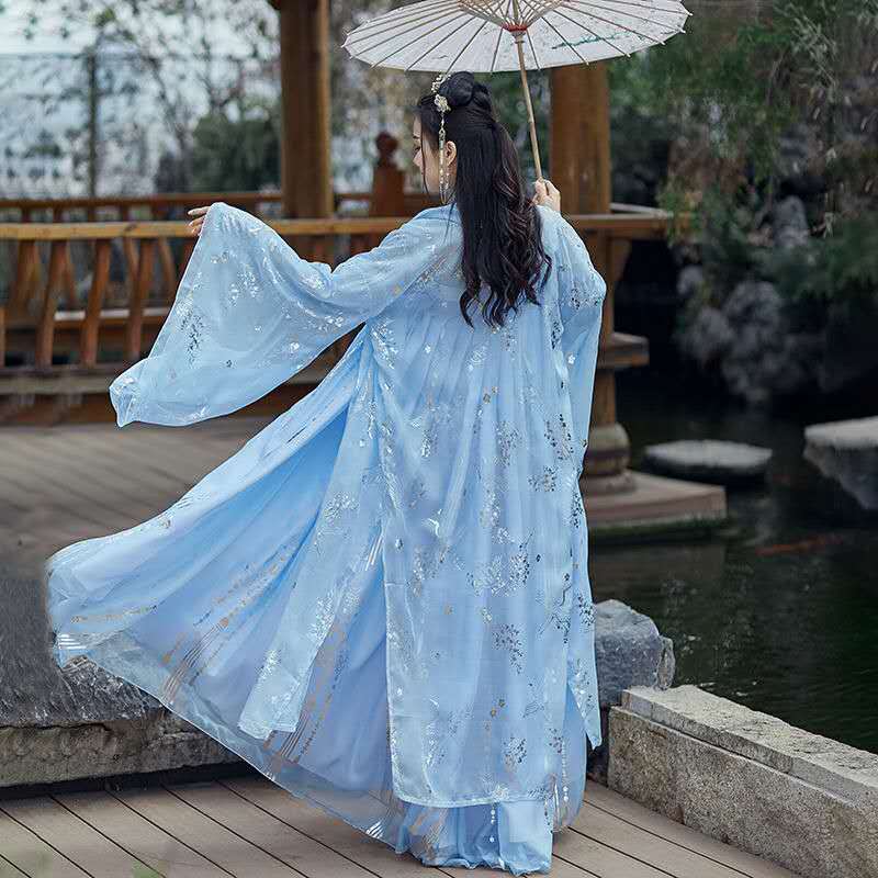 Китайская традиционная одежда для выступлений, фантазийные пары, костюм для косплея, нарядный размера плюс, белое, синее китайское платье для женщин
