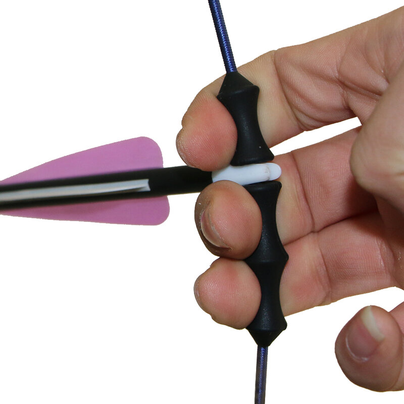 Protecteur de doigt en silicone pour arc à poulies ou recourbé, stabilisateur de ULd'arc, tir à l'arc de chasse, tir à la cible, 2 pièces