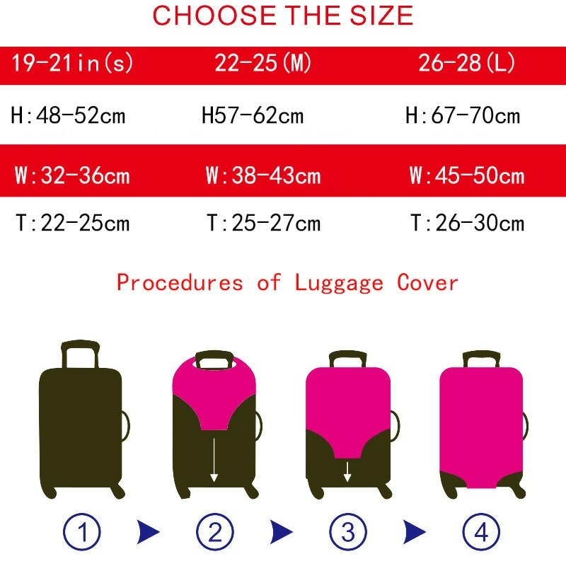 Funda de equipaje de color sólido cubierta de viaje anti polvo para maleta cubierta protectora de equipaje para 18-28 pulgadas funda antipolvo accesorios de viaje