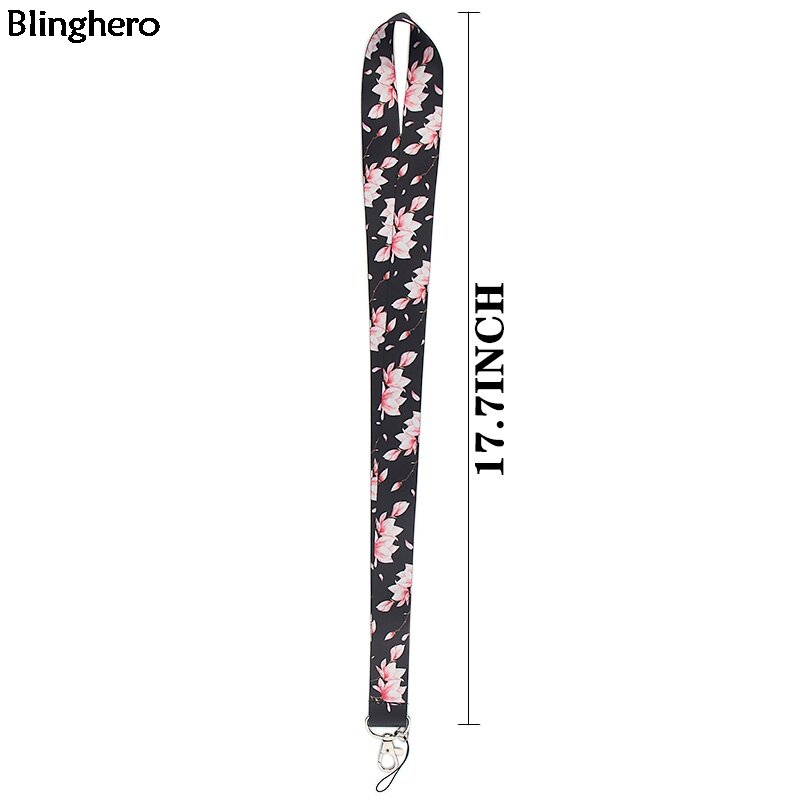 Ремешок bangghero Sakura для ключей, держатель для телефона с цветком вишни, шейный ремешок с цветочным принтом для ключей, подвесные веревки DIY BH0168
