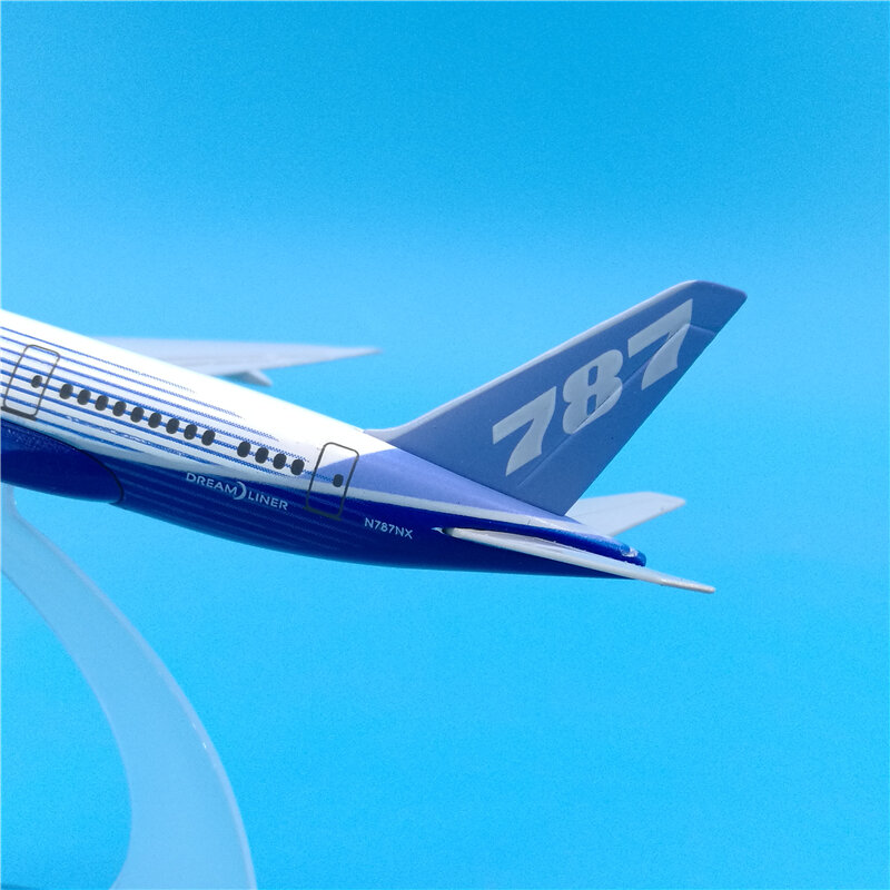 Boeing-modelo de avión B787 de 16CM para niños, maqueta de avión de Metal fundido a presión, regalos para niños, modelo de avión, exhibición de Juguetes