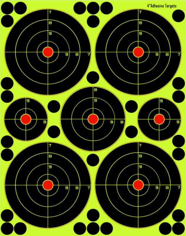 Комбинированный самоклеящийся брызговик 2 + 3 + 4 дюйма, привлекательный (цветной ударный) стикер для стрельбы, целевые показатели, 10 листов (10 + 20 + 80), отсчетов)