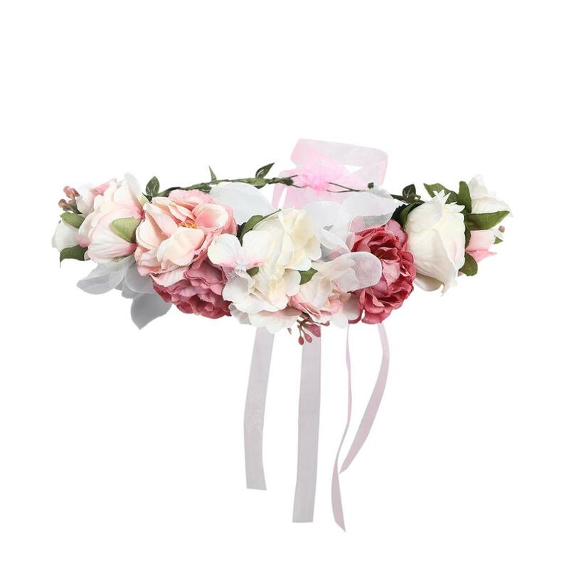Molans-tiara feminina para casamento, guirlanda de cabelo com flores, coroa de cabelo, faixa de cabelo de plástico