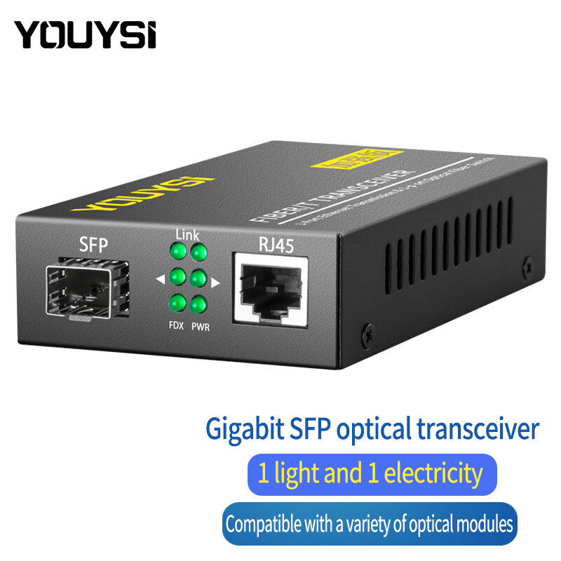 YOUYSI YYS-MC510F Fiber media Converter zu RJ45 Gigabit Media Konverter SFP 100/100 0M Ethernet Konverter Transceiver