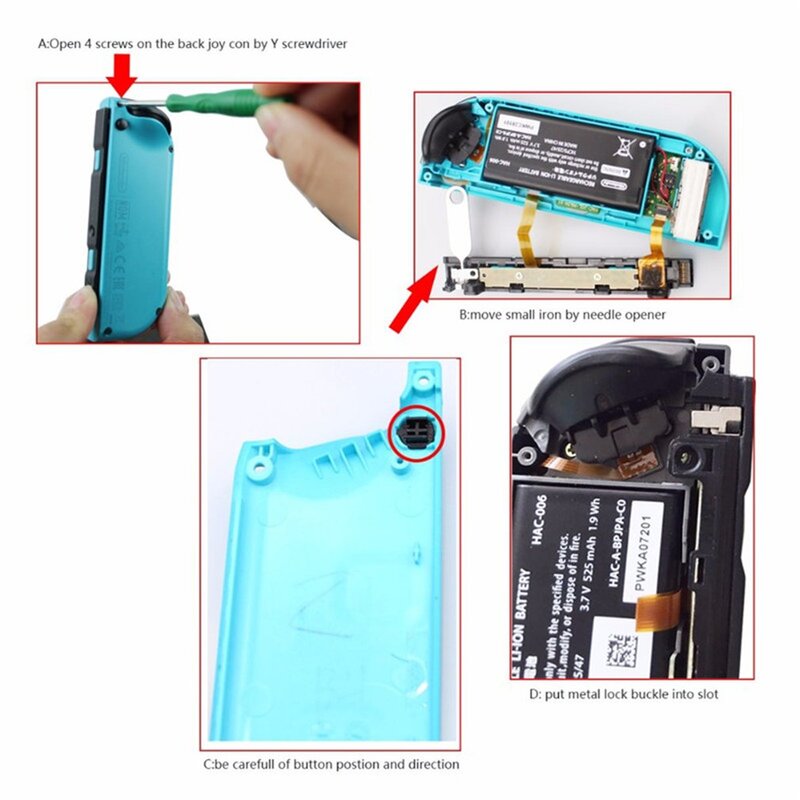 For Joy con Original Metal Lock Buckle for Nintend Switch NS NX Joy-Con Replacement Repair Parts