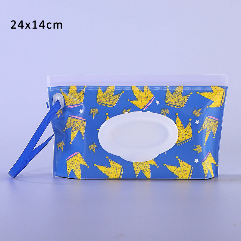 24*14CM Baby Care Wet Wipe Box Eco-Friendly Wet Tissue Case Cleaning Wipes Extraction Tissue Portable EVA Snap Strap Wipes Bag