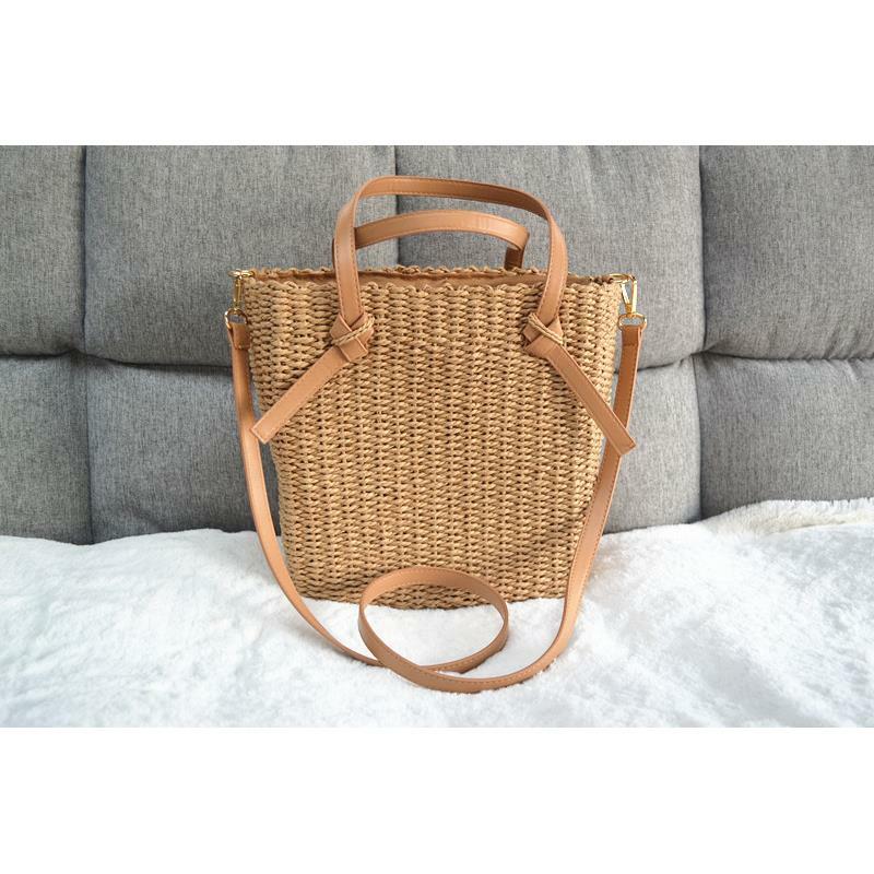 23x25CM Women's New Summer Straw Flap Woven Bag With Paper Rope a6224