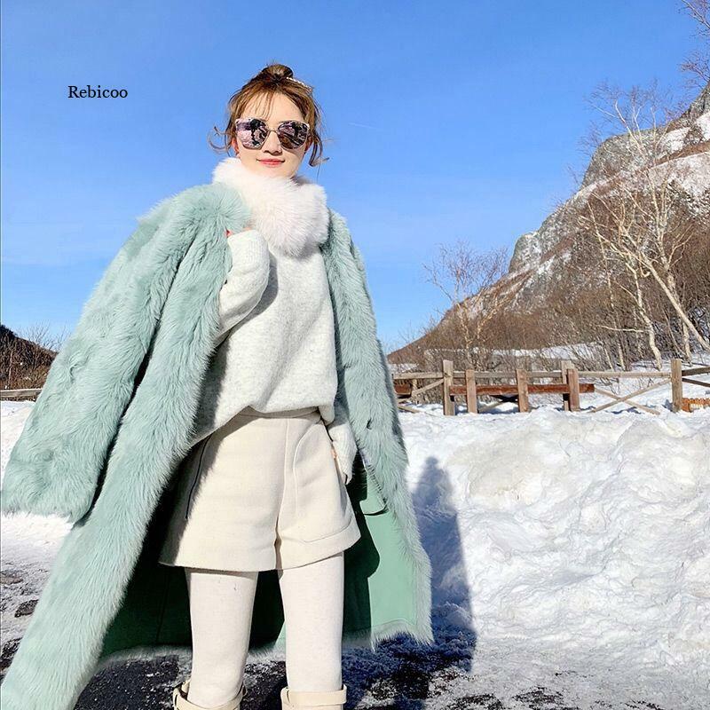 Women Faux Fur Coat Fluffy Thick Winter Soft Imitation Outwear Warm Female Outwear Jacket Thick Warm Fur Casual