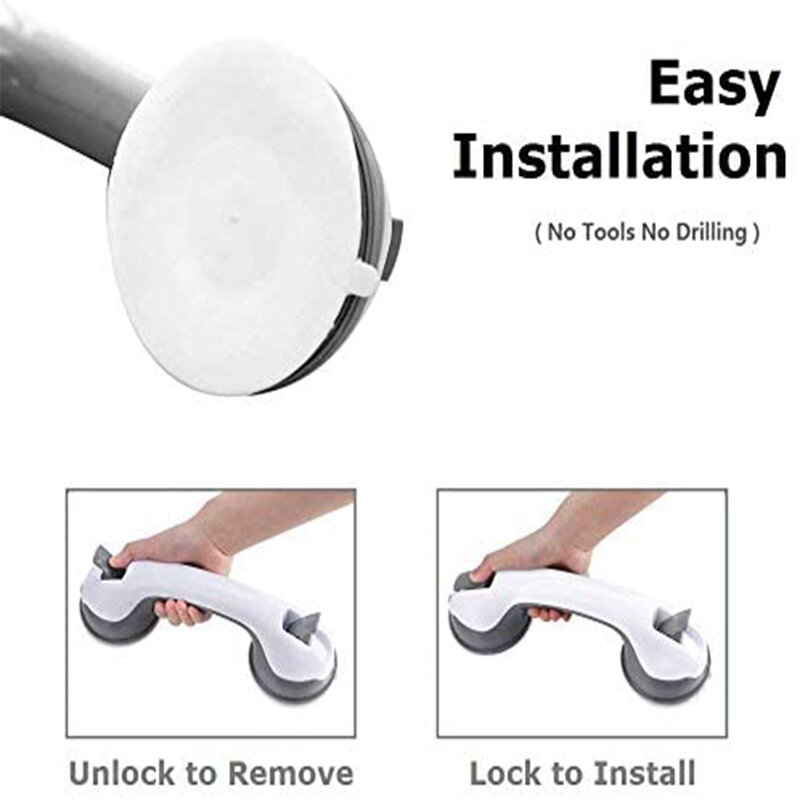Hot 1/2Pcs Safety Helping Handle Anti Slip Support Toilet Bathroom Safe Grab Bar Handle Vacuum Sucker Suction Cup Handrail