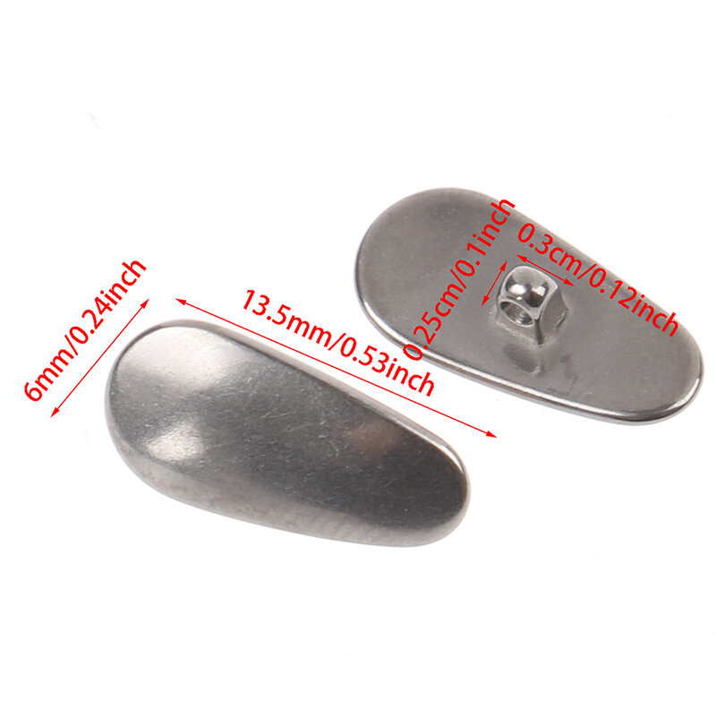 Almohadillas de Metal para gafas, accesorios para la nariz, aleación de titanio, 2 unidades