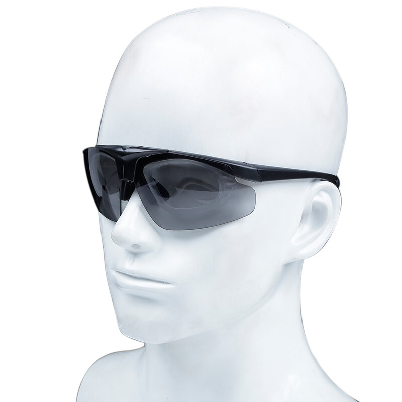 서바이벌 게임 전술 고글 PC 3 렌즈 슈팅 안경 근시 프레임 포함, 안개 방지 안전 사이클링 하이킹 러닝 스포츠