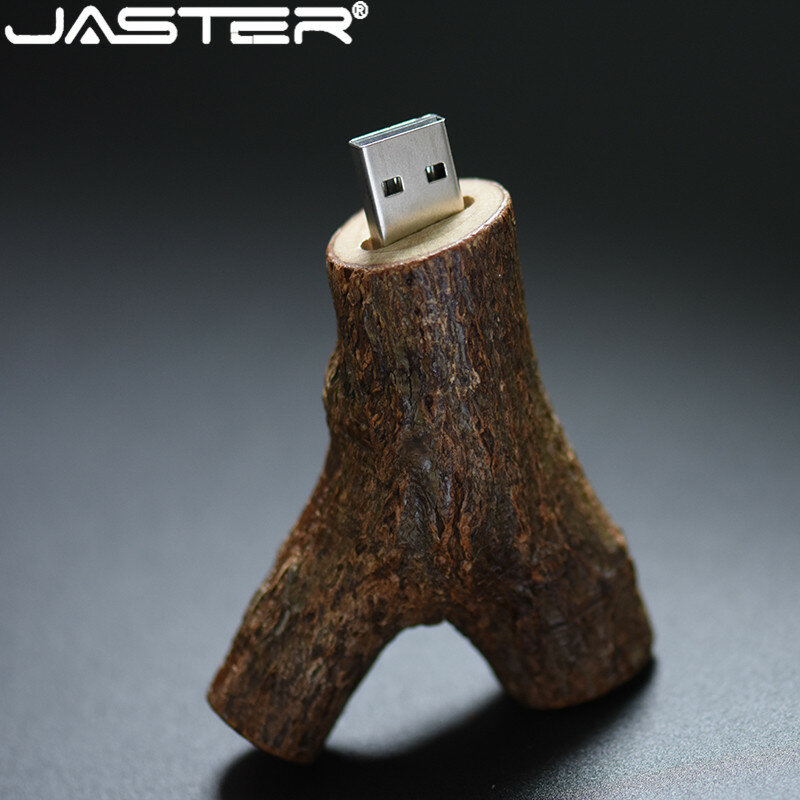 JASTER custom logo hot selling creative Tree fork U disk USB 2.0 pen drive 4GB 8GB 16GB 32GB 64GB 128GB USB flashdrive for gifts