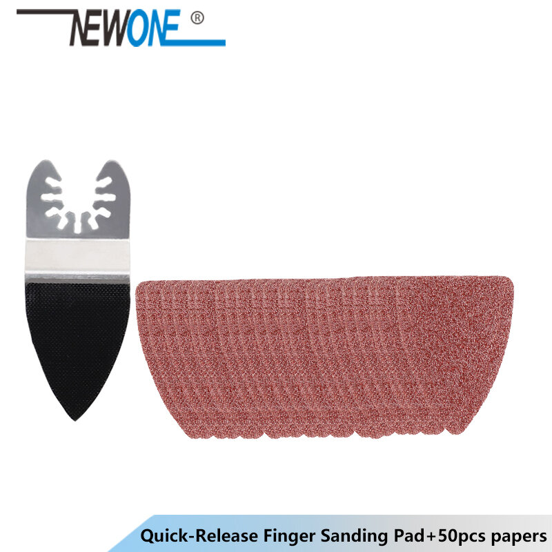 NEWONE 25 stücke Quick Release Oszillierende Werkzeug Schleifen papier + Finger Schleifen Pad passt für Multifunktions Werkzeug Fein Dewalt Rockwell