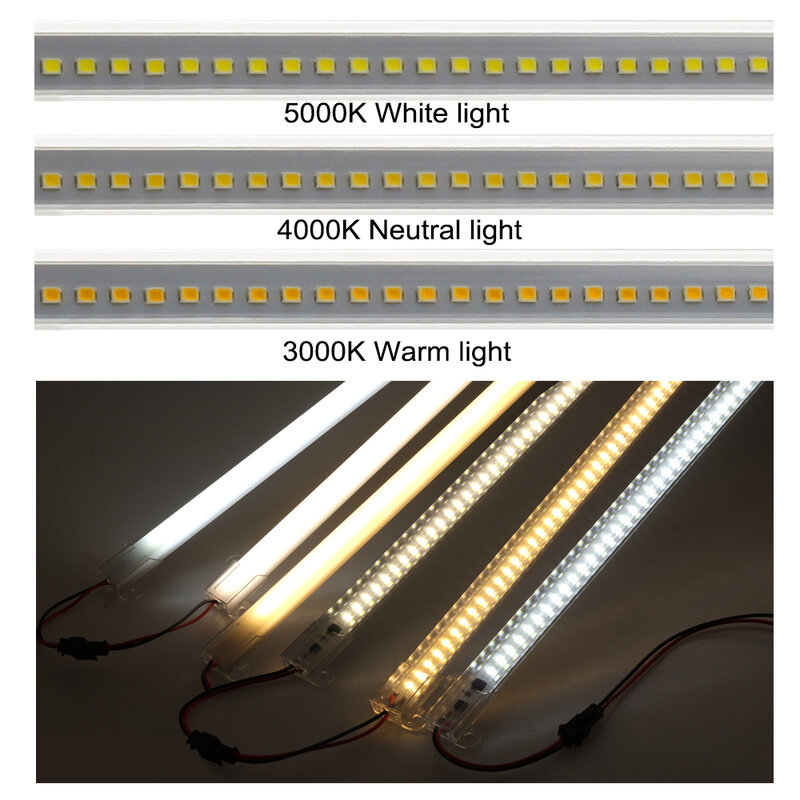 Lampu Batang LED 220V 110V Kecerahan Tinggi 8W 50Cm 72LED 2835 LED Strip Kaku Hemat Energi Tabung Neon LED 5 Buah/Lot.