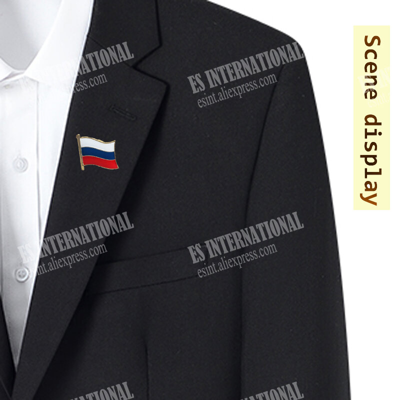 Rússia bandeira nacional cristal epóxi metal esmalte emblema broche coleção lembrança presentes lapela pinos acessórios size1.6 * 1.9cm