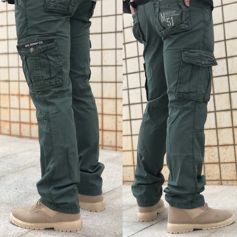 Bapai calças de trabalho de moda masculina ao ar livre wear-resistant montanhismo calças de trabalho roupas de rua moda calças de carga