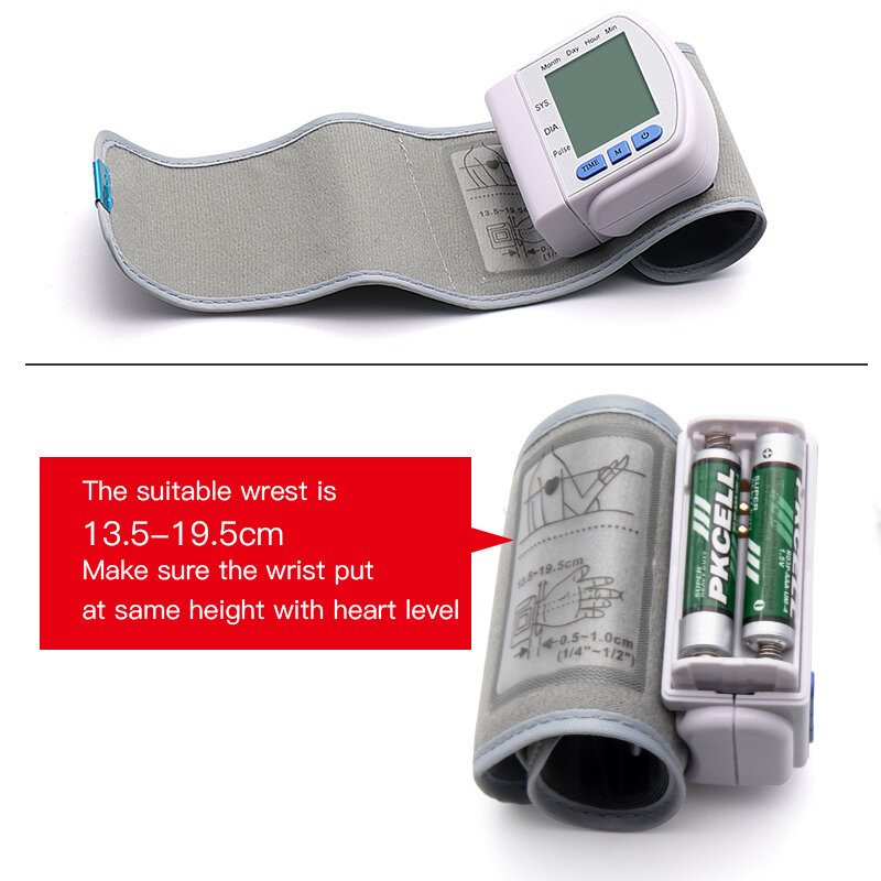 Household Medical Automatic Digital Wrist Blood Pressure Monitor Bp Tonometer Wrist  Sphygmomanometer Tensiometer tansiyon aleti