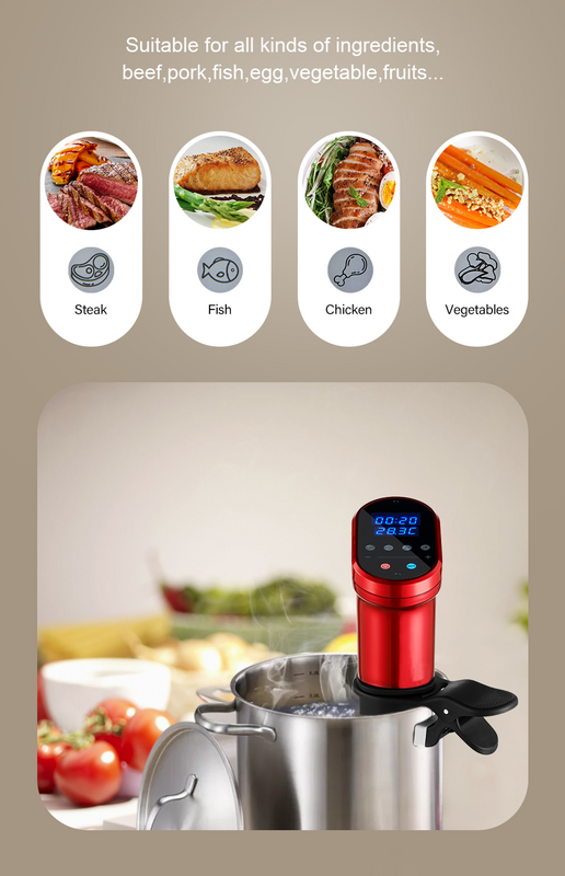 BioloMix-cocina Sous Vide de 3. ª generación, Control inteligente por Wifi, 1200W, Circulador de Inmersión, calentador al vacío, temperatura precisa
