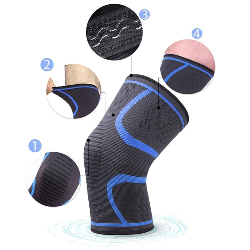 Ginocchiere sportive Unisex in Nylon supporto elastico per compressione esecuzione Fitness ginocchiera protezione per esercizi all'aperto